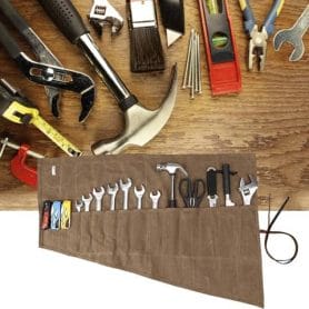 Hense - Large Wrench Roll, Heavy Duty Waxed Canvas Tool Roll Pouch